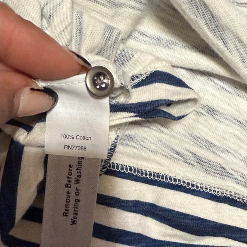 JCrew XS/S Striped Navy and White Shirt